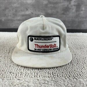 Vintage Black Decker Snapback Trucker Hat OSFA Patch Cap Thunder Volt Workwear